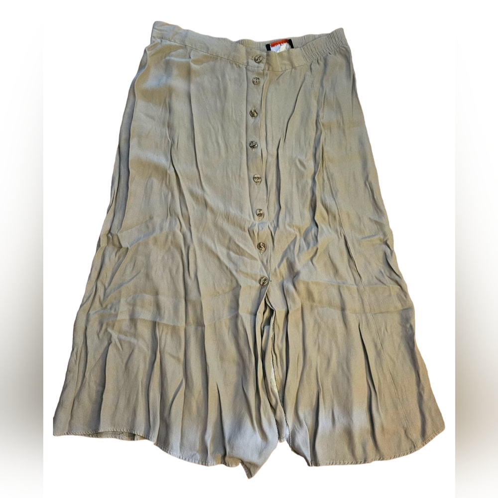 Vintage ZZ Michael's Tan Button Down Skirt